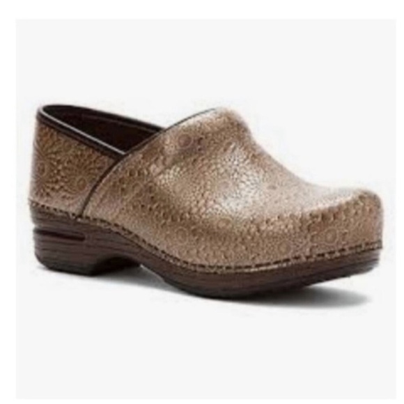 Dansko Shoes - Dansko Pro XP metallic gold Medallion Clogs comfort slip on shoes sz EU 38